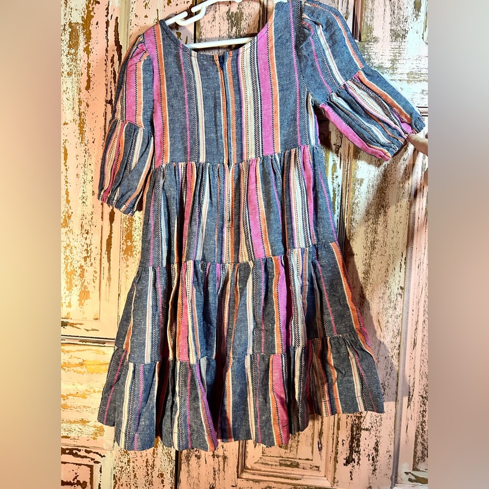 Bonnie Jean Multicolor Striped Kids Dress - Picture 4 of 4